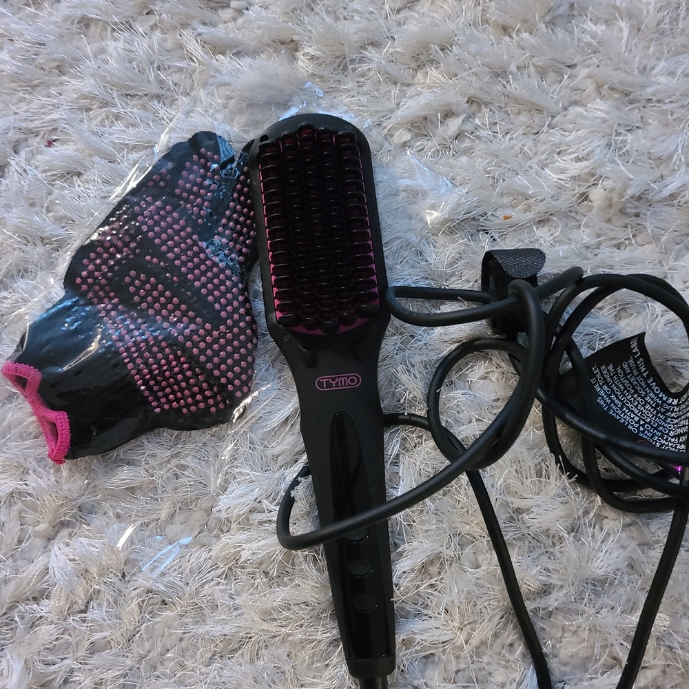 Hair straightener brush